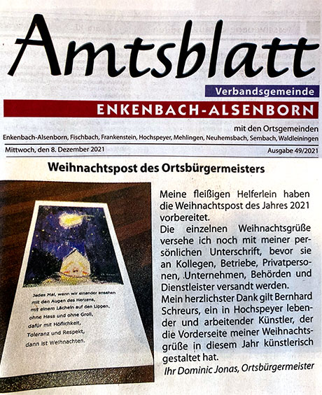 Weihnachtskarte von Bernhard Richard Schreurs